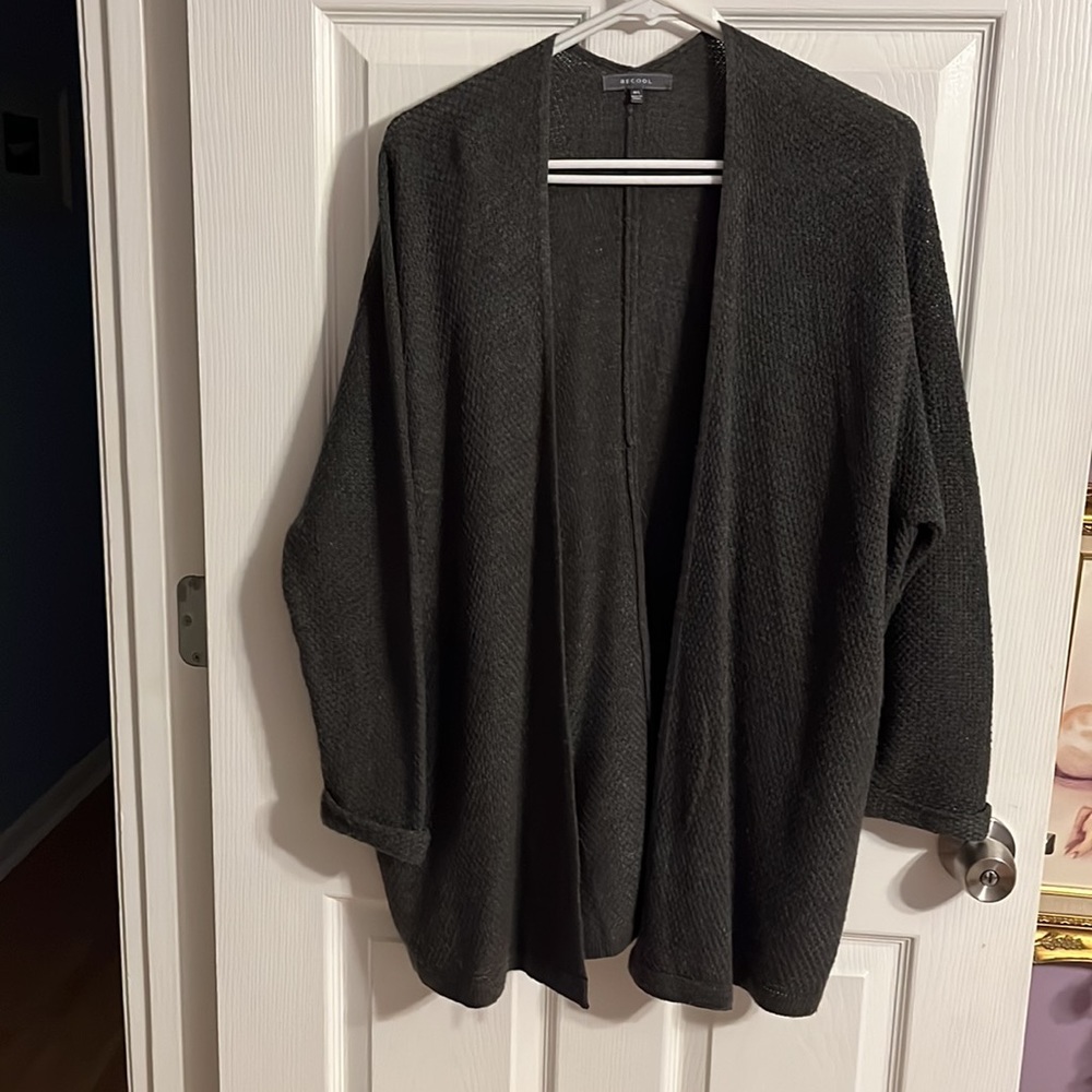 Waffle Knit Open Front Cardigan size M/L